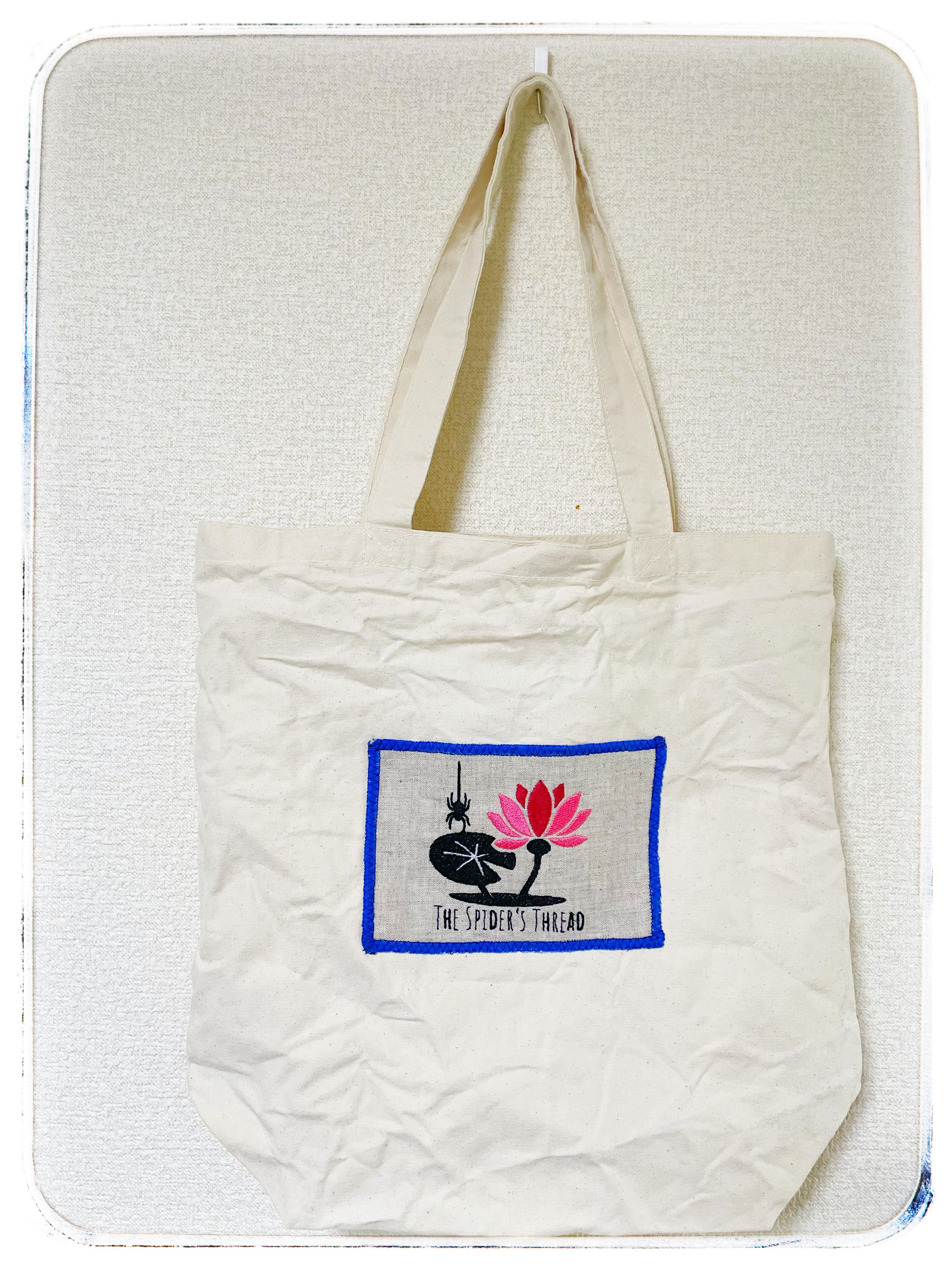 "蜘蛛の糸"のシワ加工トートバッグ